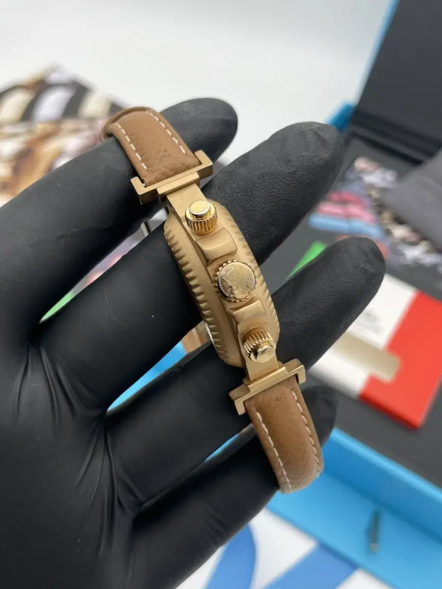 [Genuine/Full Set] Dvasque Matte Rose Gold Leather Bracelet
