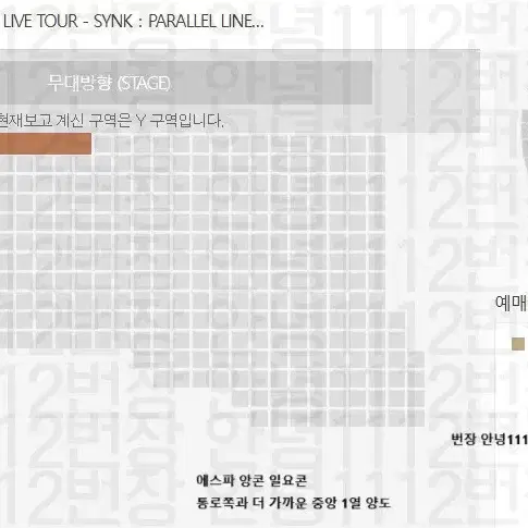 [Y구역 1열] 에스파 콘서트 (일) 플로어 Y구역 1열 양도