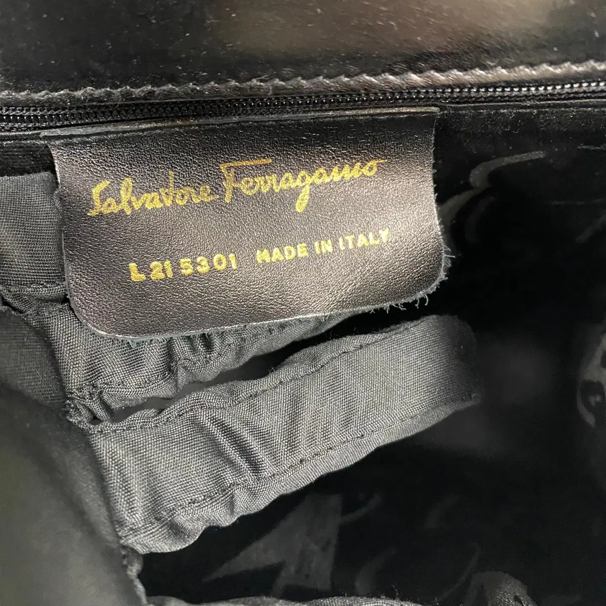 FERRAGAMO/ 빈티지 페라가모 블랙 레더 바라보우 토트백 /투웨이백