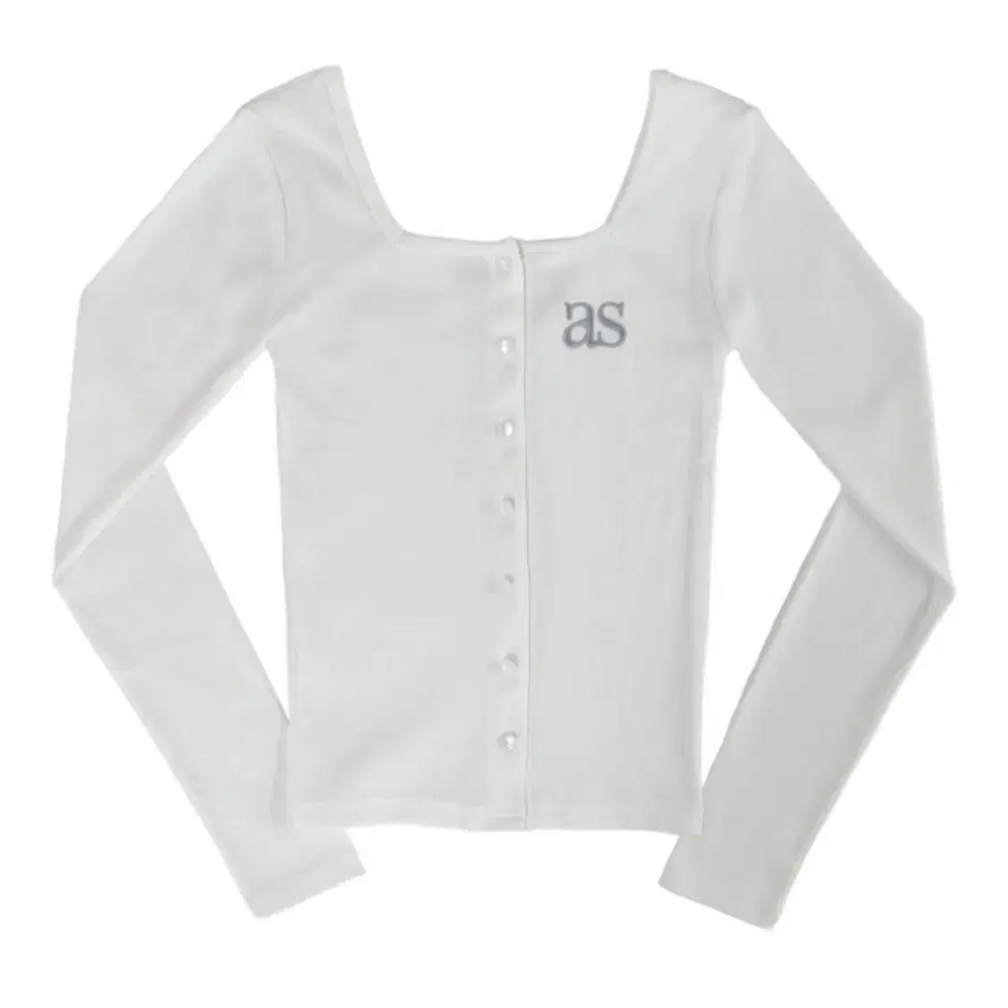 애즈온 SICILK BUTTON CARDIGAN WHITE 시실리 가디건