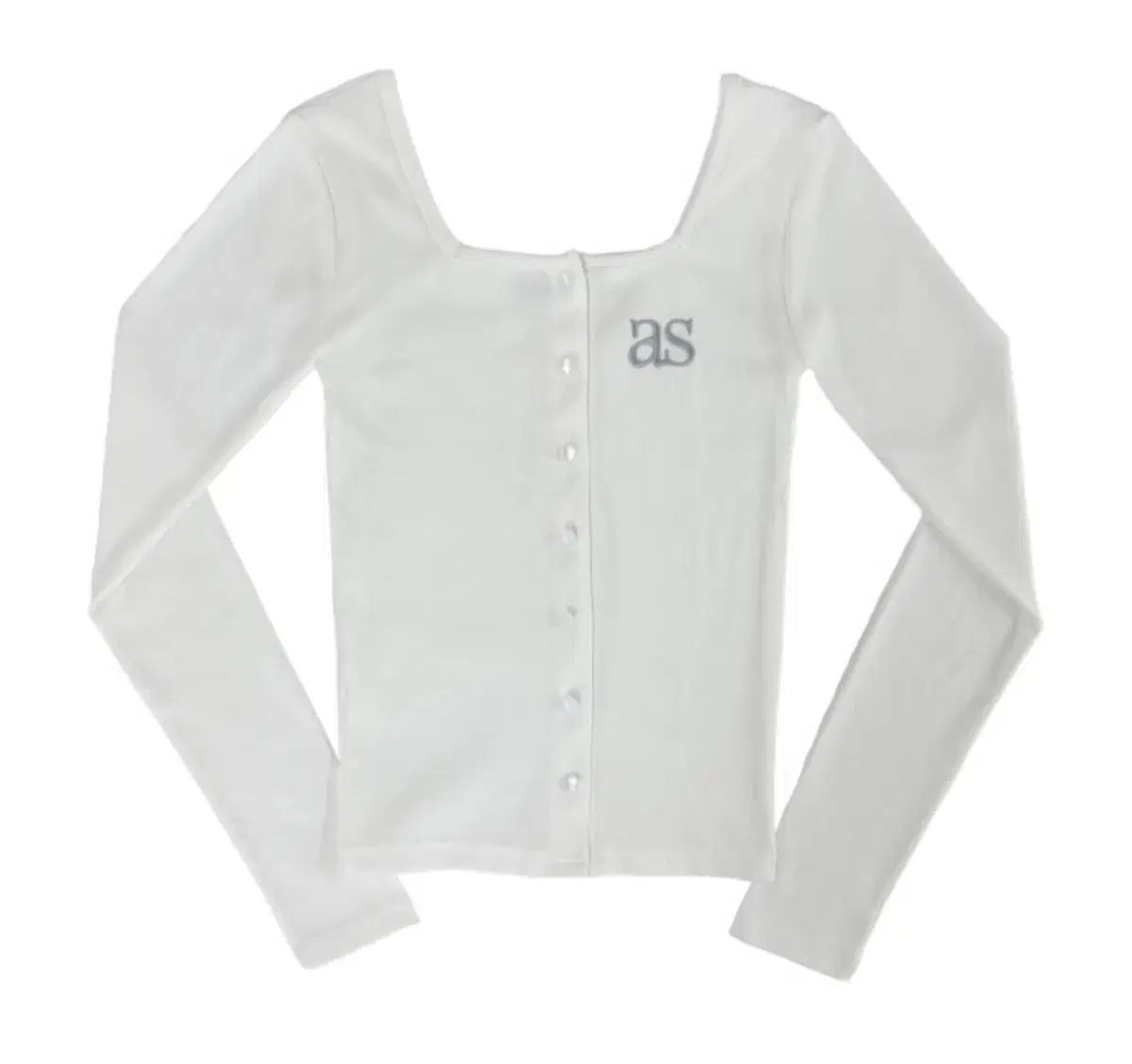 애즈온 SICILK BUTTON CARDIGAN WHITE 시실리 가디건