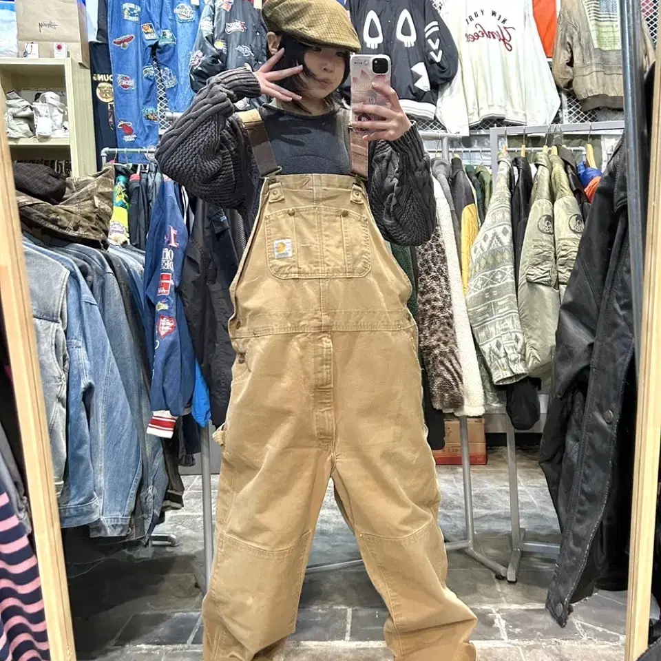 (무료배송) 90-00s Carhartt 칼하트 더블니 멜빵바지