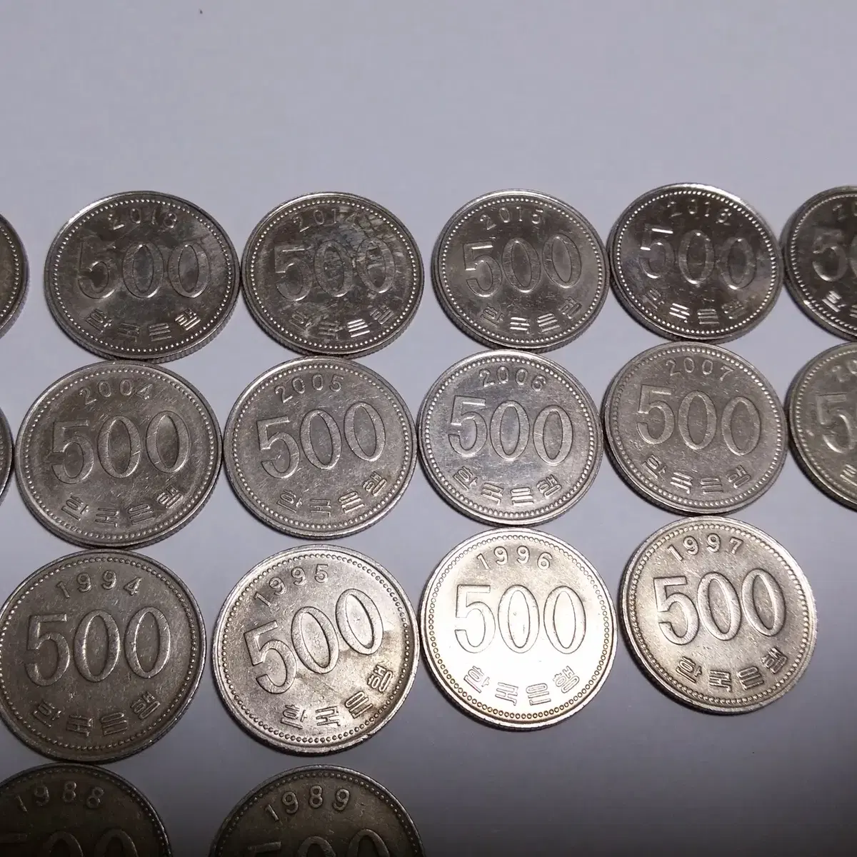 500원 동전 1982~2018년 사용제