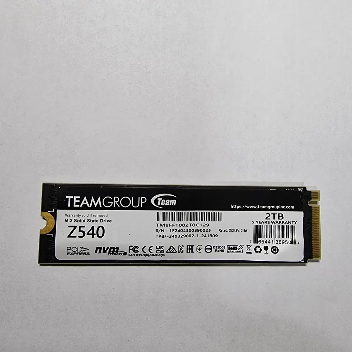 SSD 팀그룹 T-Force Z540 M.2 NVMe (2TB)판매