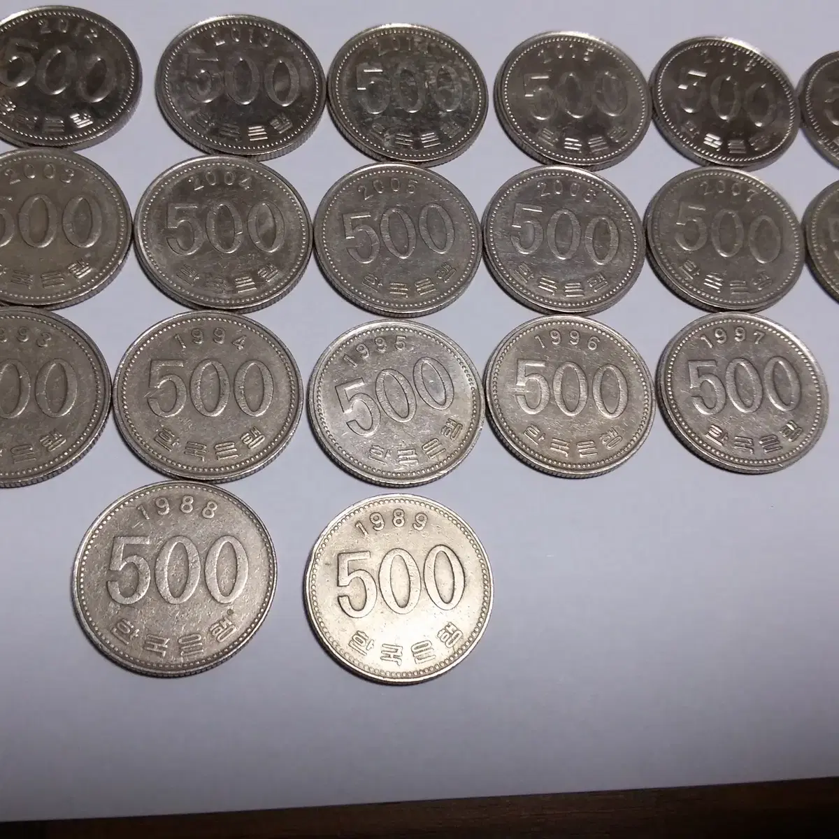 500원 동전 1982~2018년 사용제