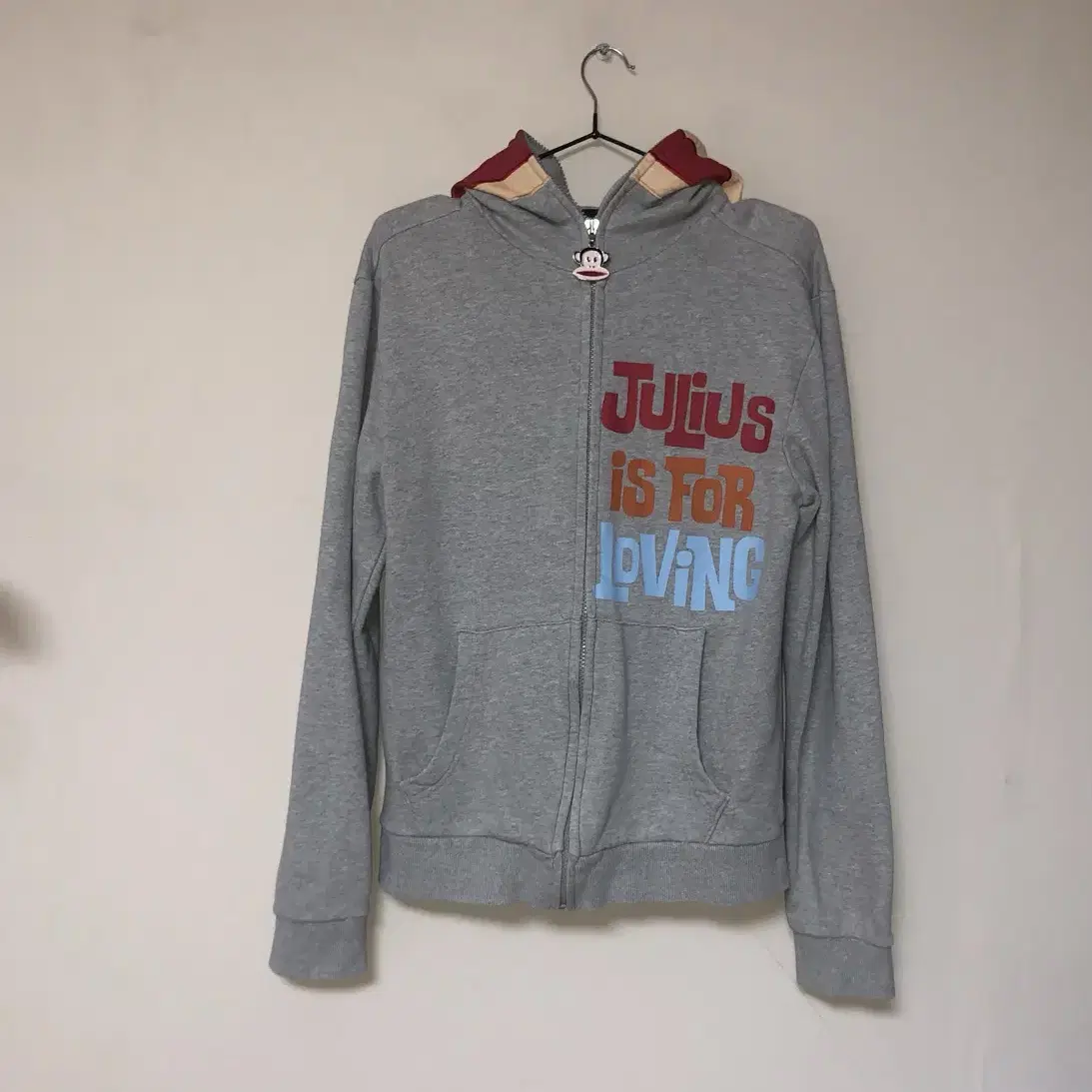 Vintage paul frank gray hood zip up