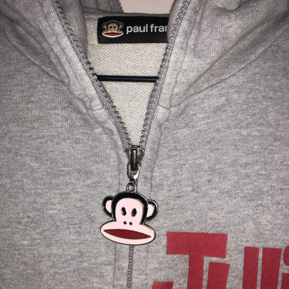 Vintage paul frank gray hood zip up