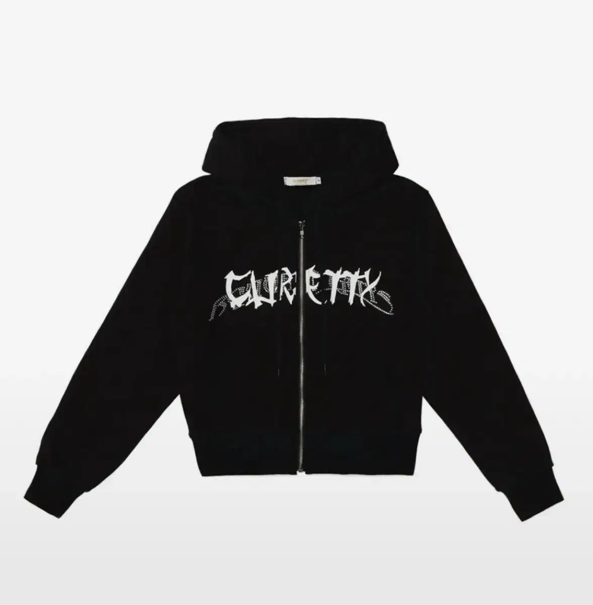 큐리티 후드집업 블랙 C RHINESTONE HOODIE JUMPER