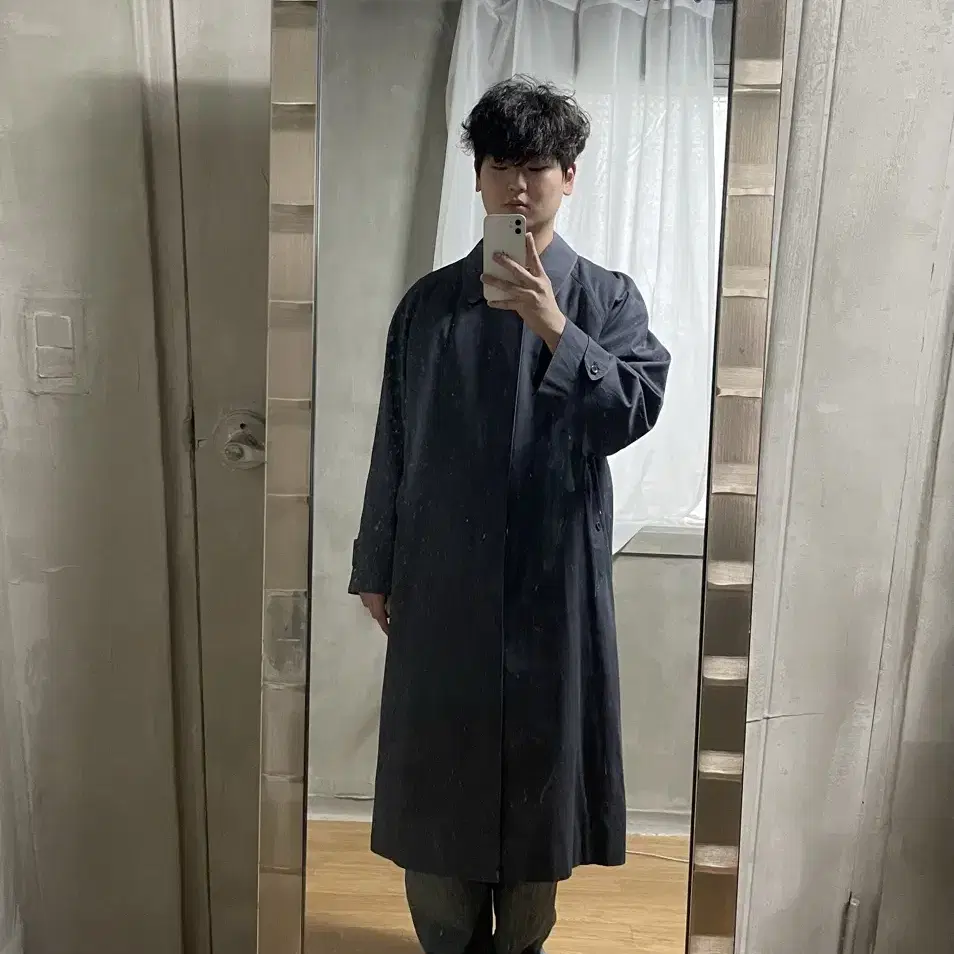 버버리Burberry navy trench coat