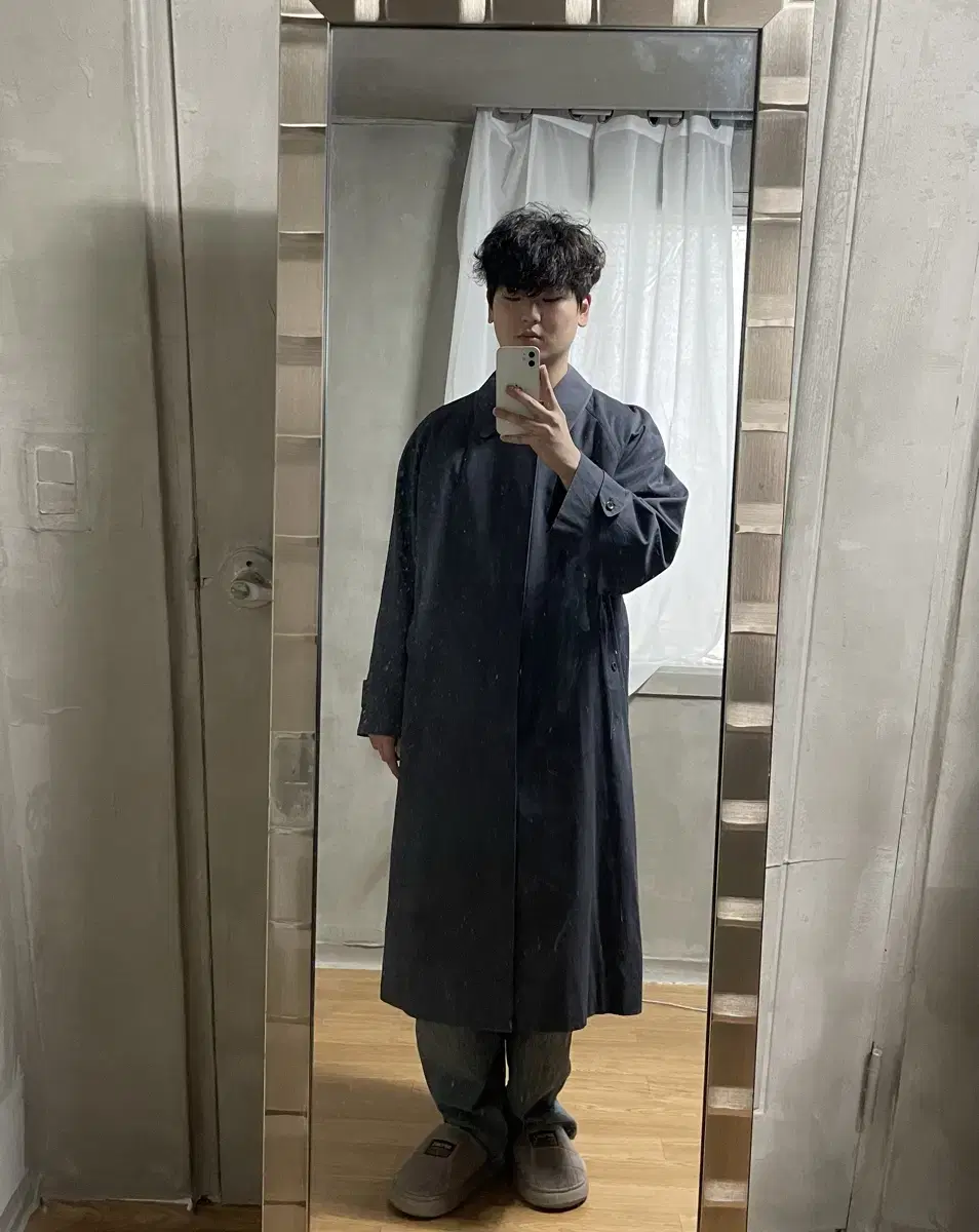 버버리Burberry navy trench coat