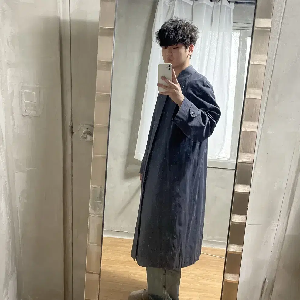 버버리Burberry navy trench coat