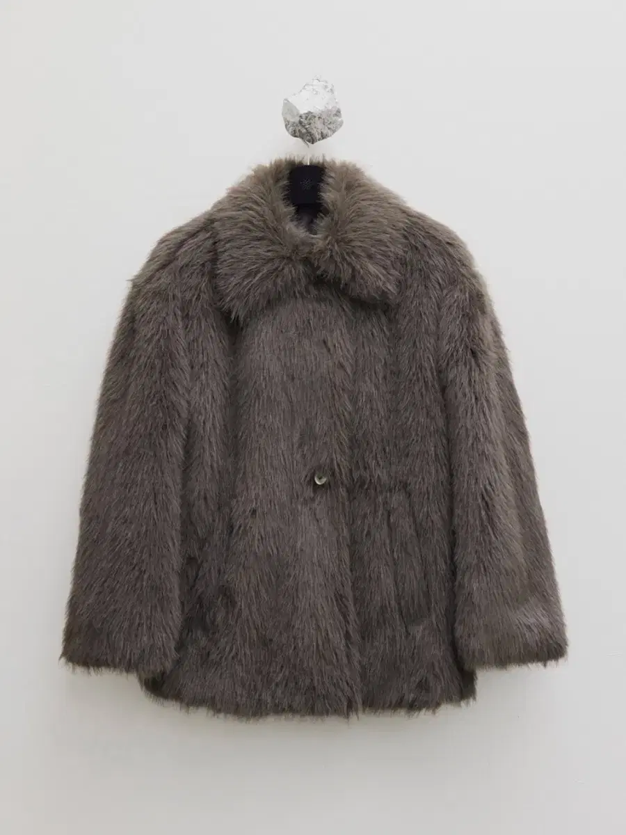 유스 퍼자켓 Faux Fur Jacket brown M size