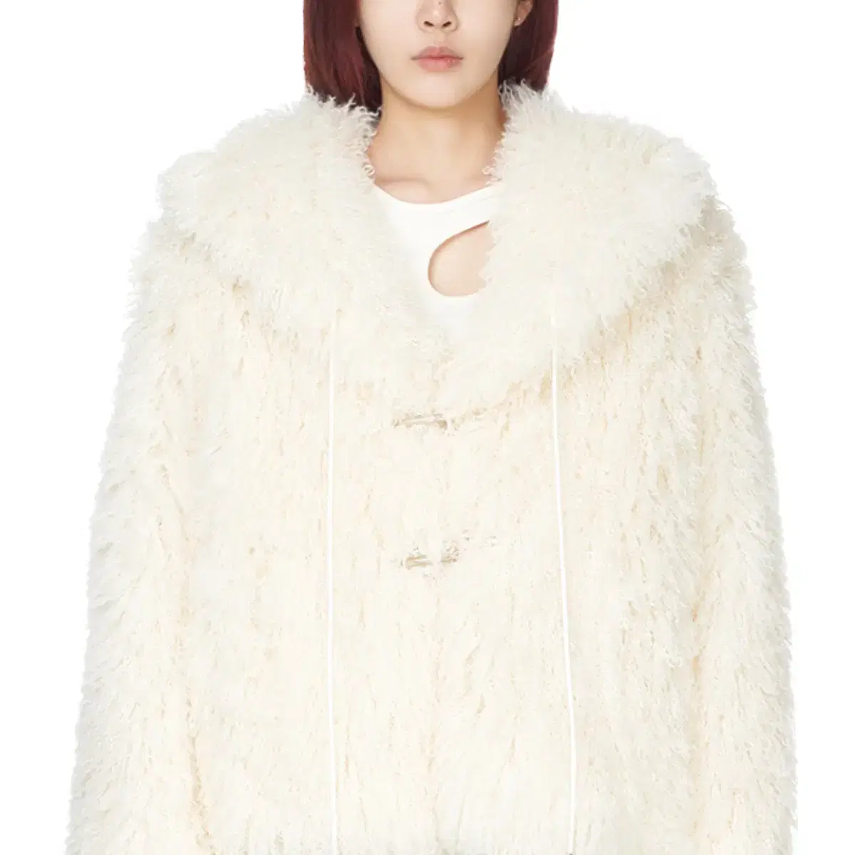 기준 kijun FLUFFY FUR JACKET 퍼 자켓  (CREAM)