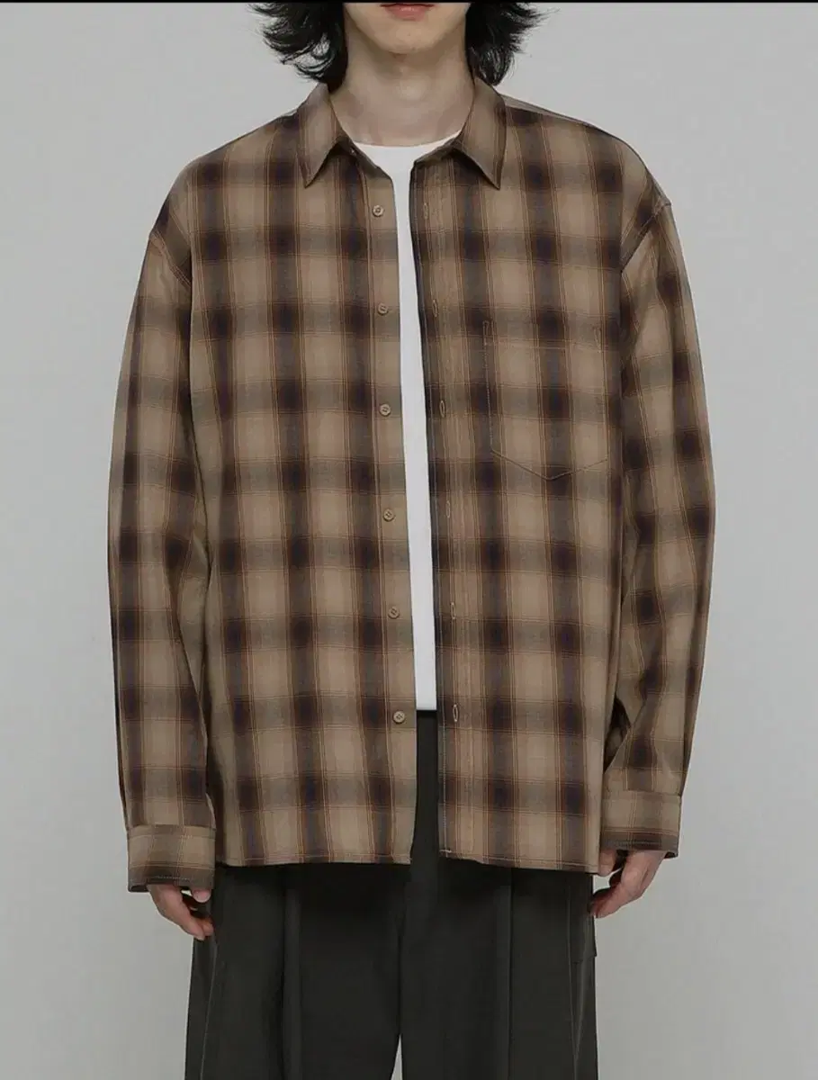 Beige 202 Ombre Check Shirt