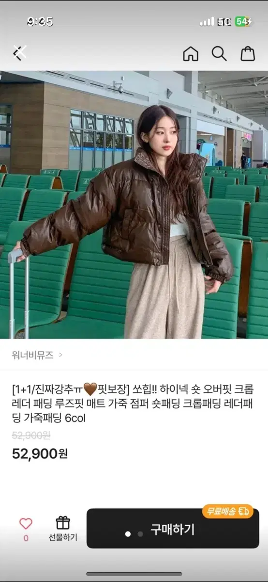 에이블리 브라운 숏패딩