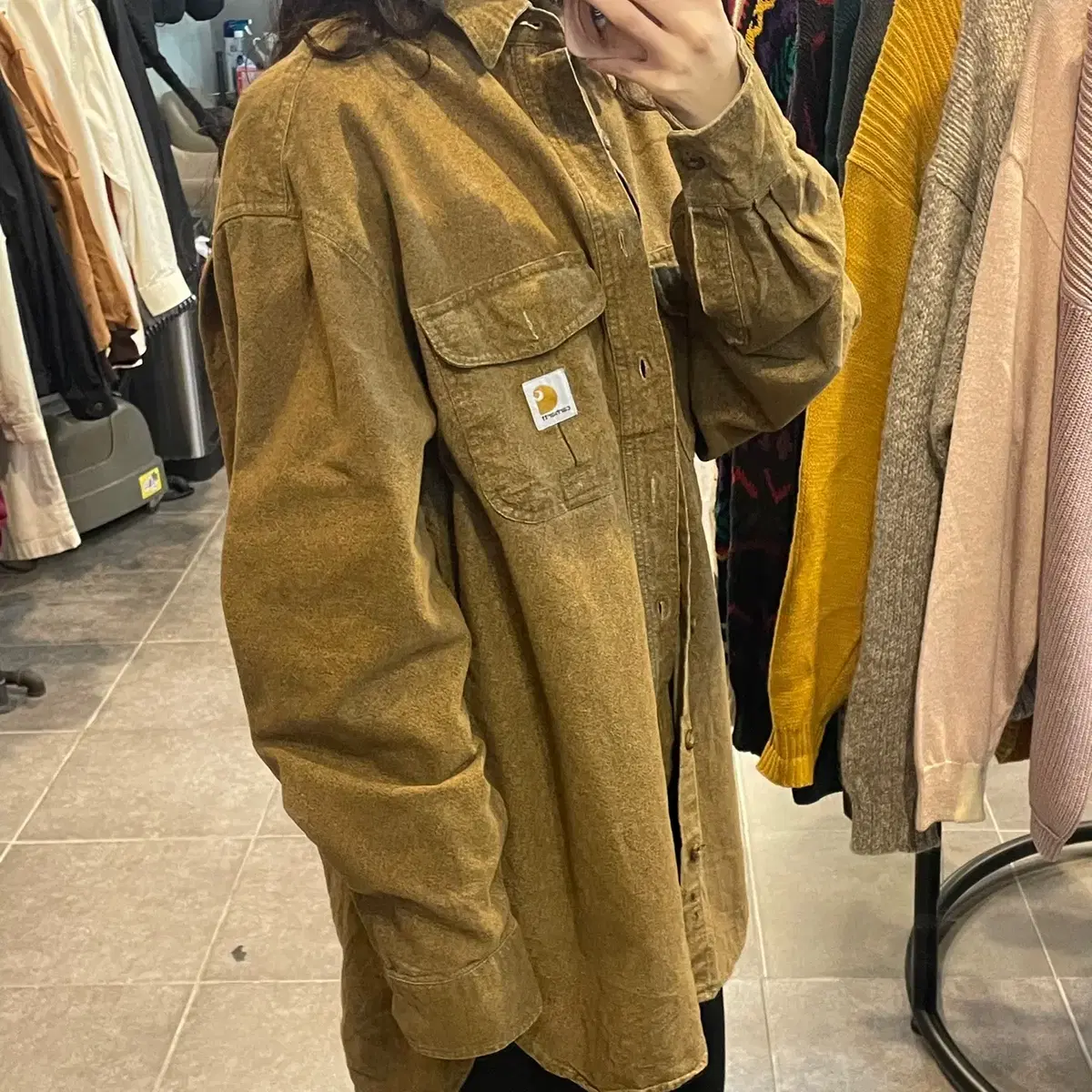 (NO.9) CARHARTT 칼하트 빈티지 셔츠 카멜 브라운