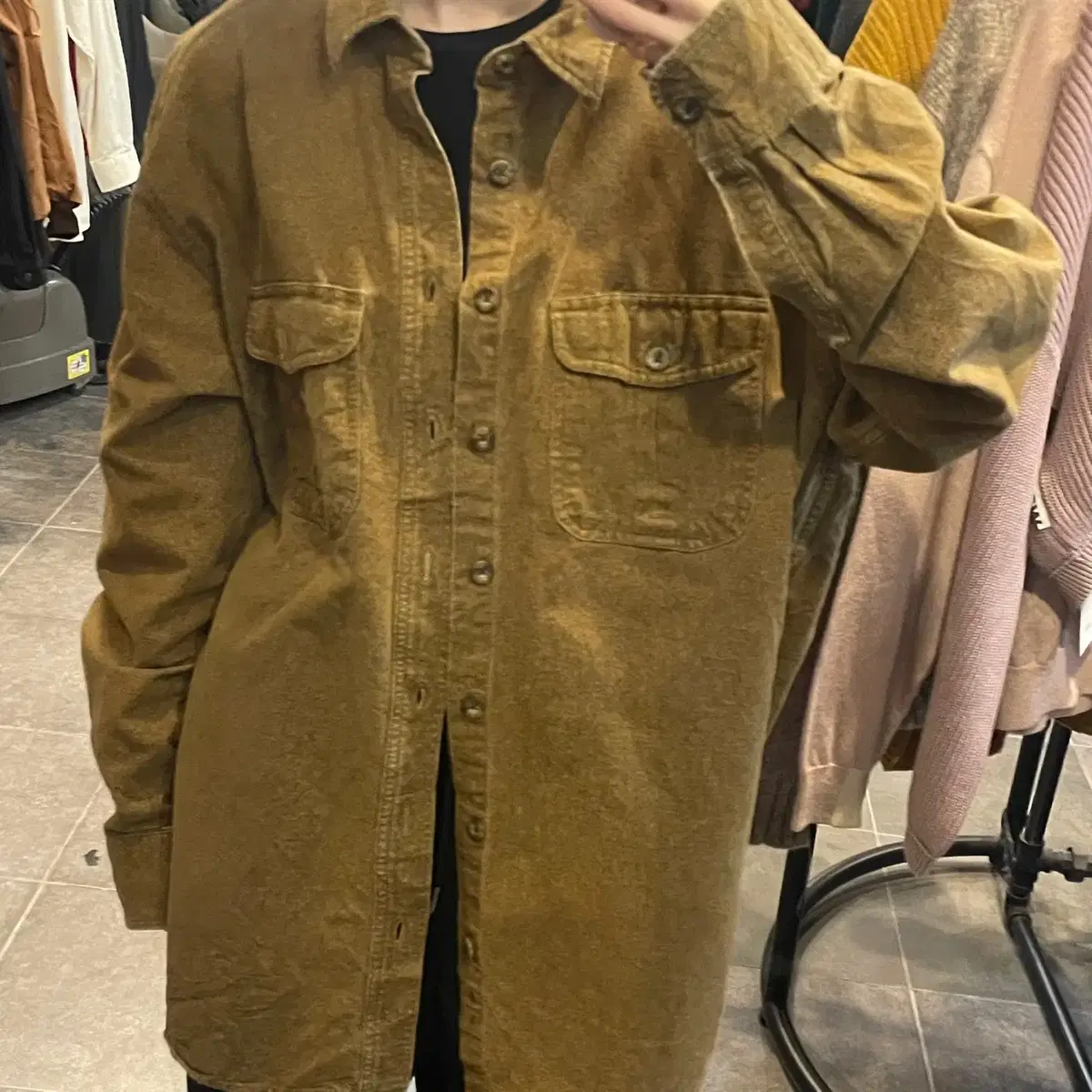 (NO.9) CARHARTT 칼하트 빈티지 셔츠 카멜 브라운