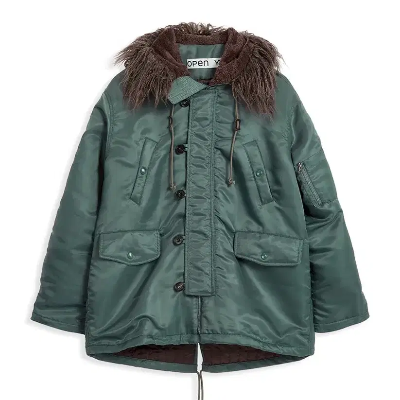 open yy OVERSIZED FAUX FUR HOOD PARKA