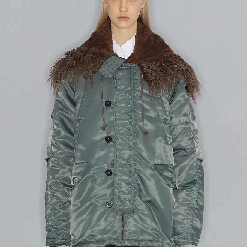 open yy OVERSIZED FAUX FUR HOOD PARKA