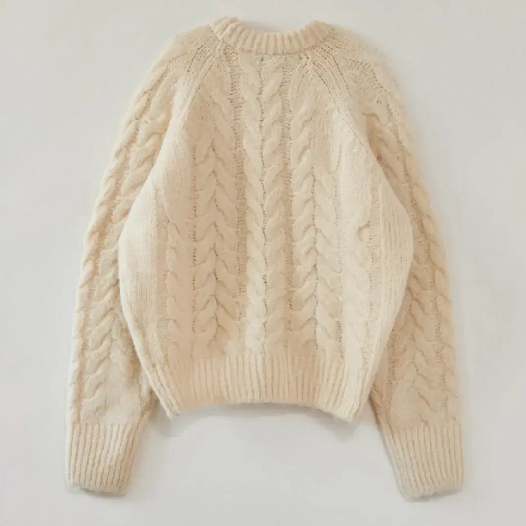 링서울 케이블 라운드 니트 탑_크림 cable round knit top