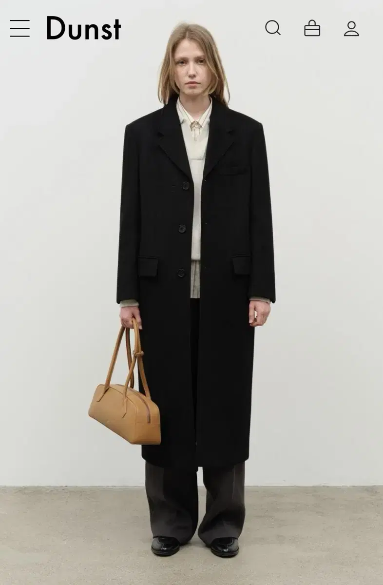 던스트 2-WAY 3 BUTTON CASHMERE COAT BLACK