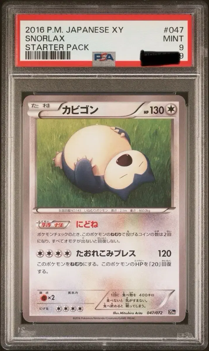 일판 잠만보 20th xy스타터팩 psa9