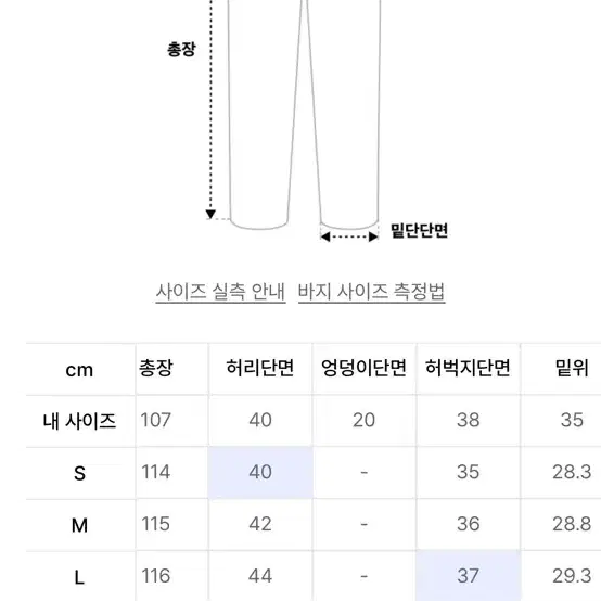 쿠어 신치 백 턴업 진스(인디고) M사이즈