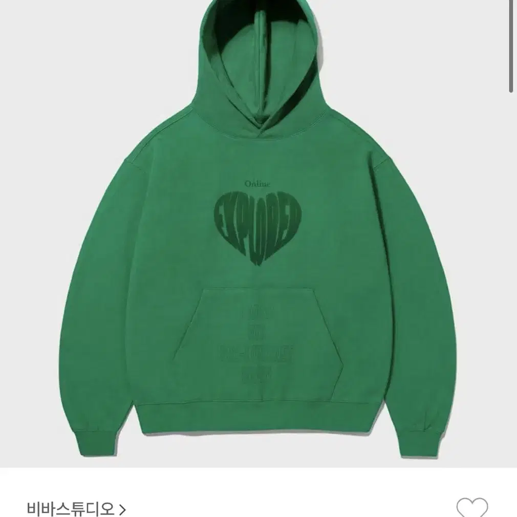 비비스튜디오 HEART SYMBOL HOODIE KA [GREEN]