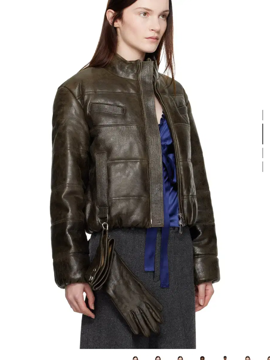 Saks Fifth Avenue leather padded jacket