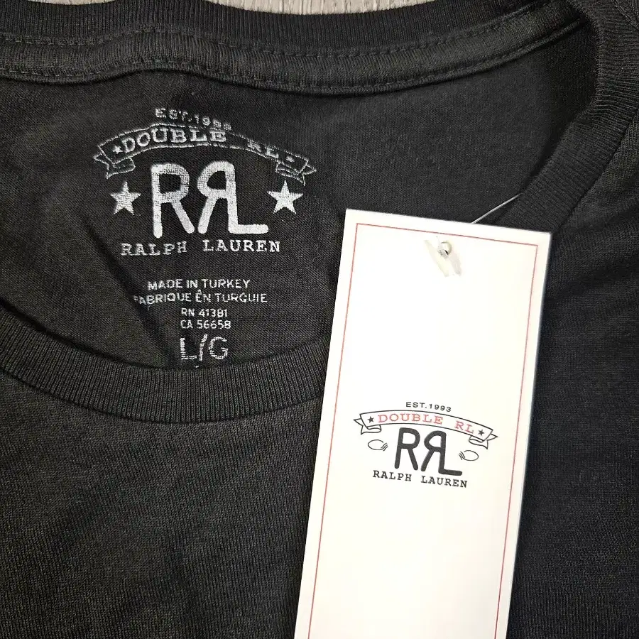 rrl 더블알엘 기본 블랙 티셔츠 L 새상품