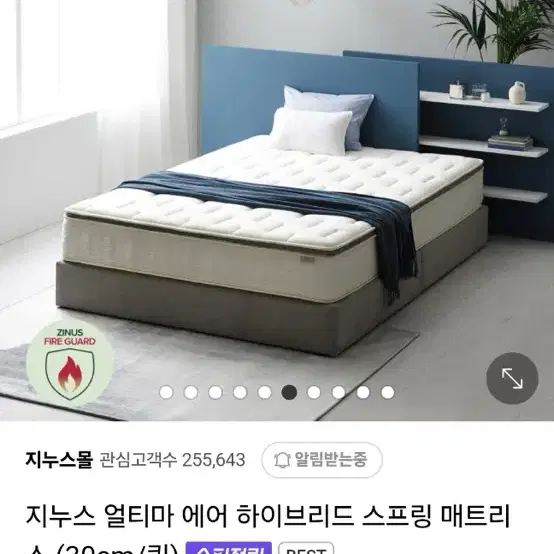 지누스 퀸 얼티마 하이브리드 침대, 프레임, 방수커버