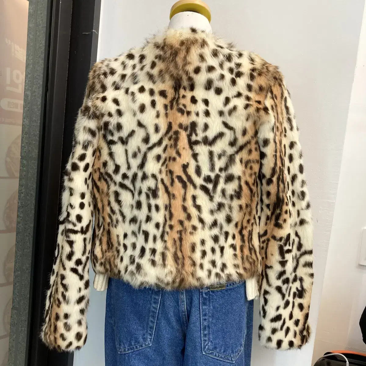 레오파드 토끼털 자켓 XS(44) Leopard Rabbit Fur