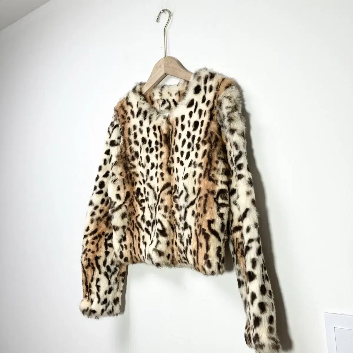 레오파드 토끼털 자켓 XS(44) Leopard Rabbit Fur