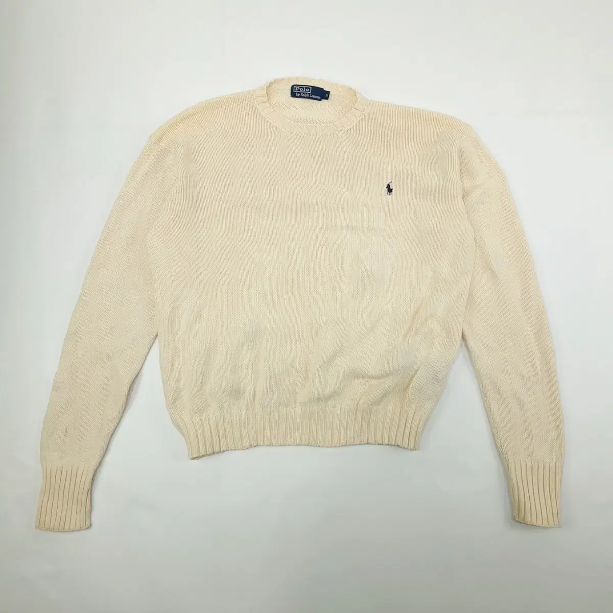 (CS831)M 폴로 크림화이트 라운드 니트 스웨터knit