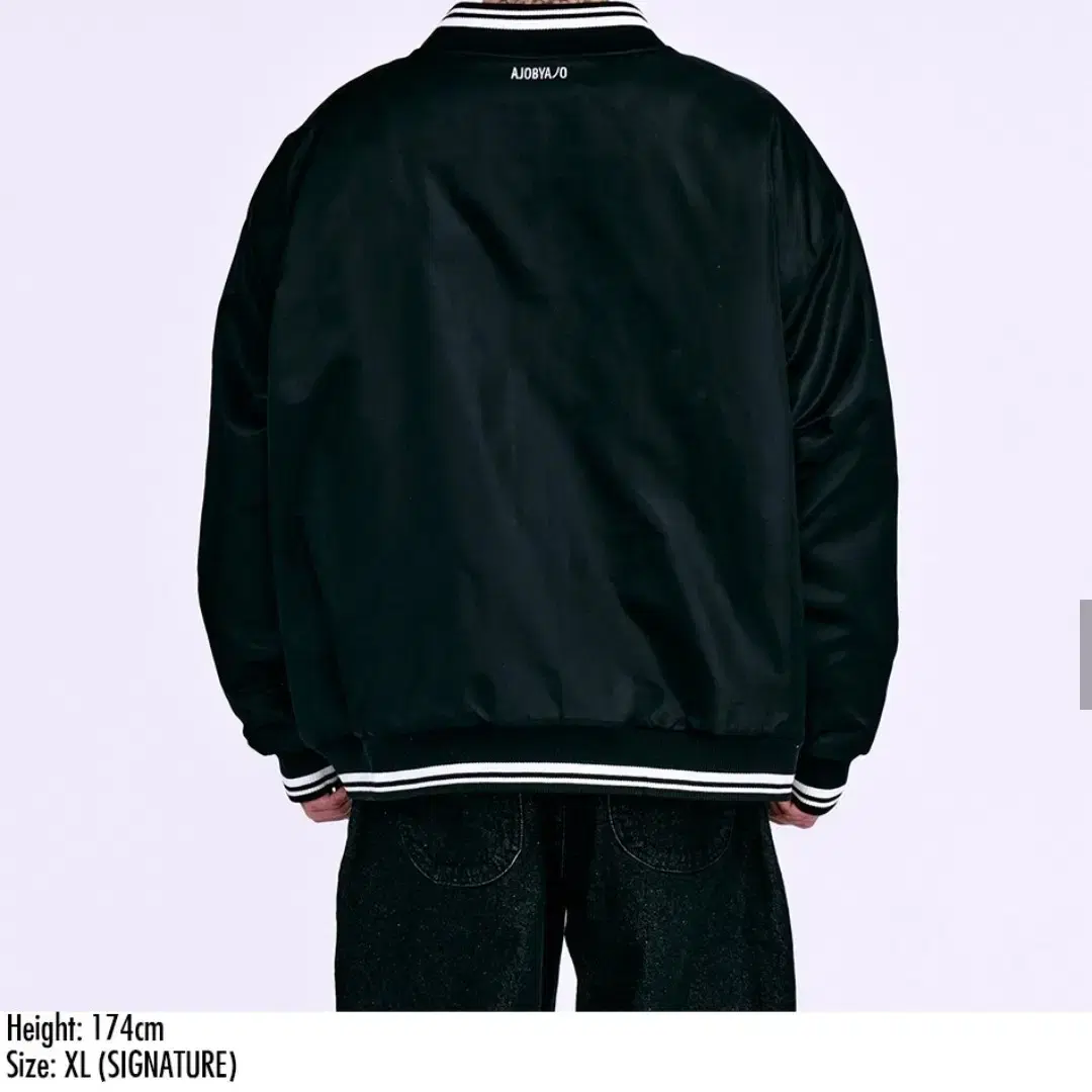 Nylon Baseball Jacket [BLACK]