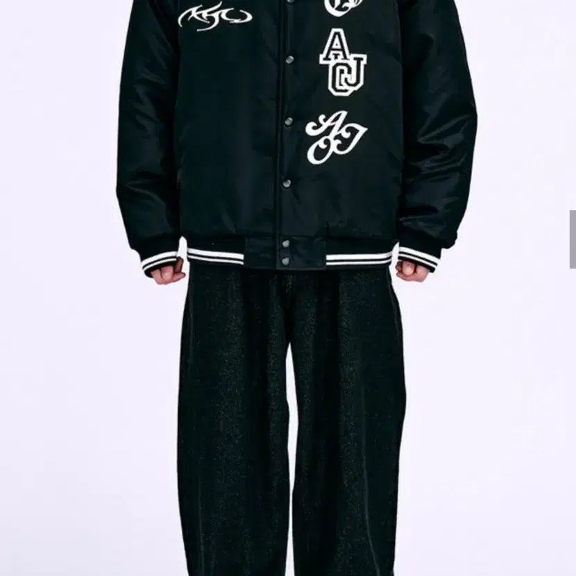 Nylon Baseball Jacket [BLACK]