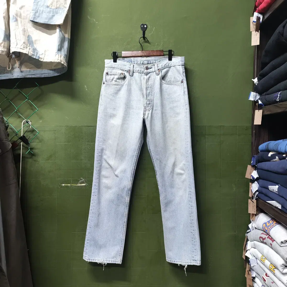 80s LEVIS USAmade 501 워싱 데님 팬츠