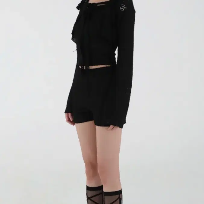 [어글리쉐도우] THREE SET LACE KNITWEAR(BLACK)