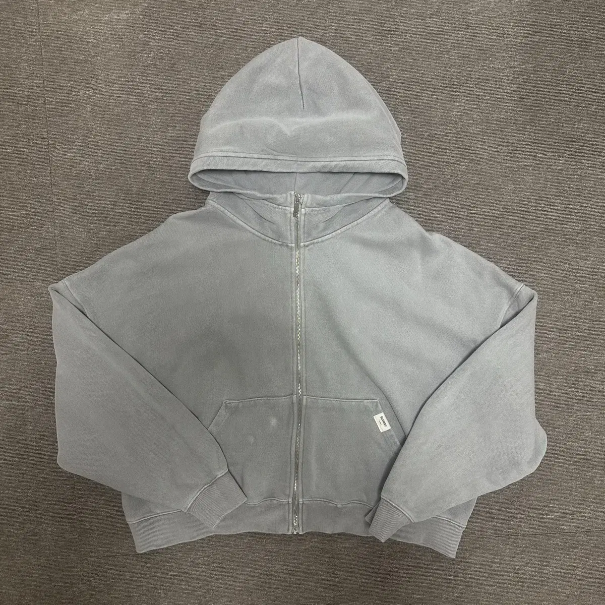 글로니 G CLASSIC WASHED BOXY ZIP UP (GRAY)