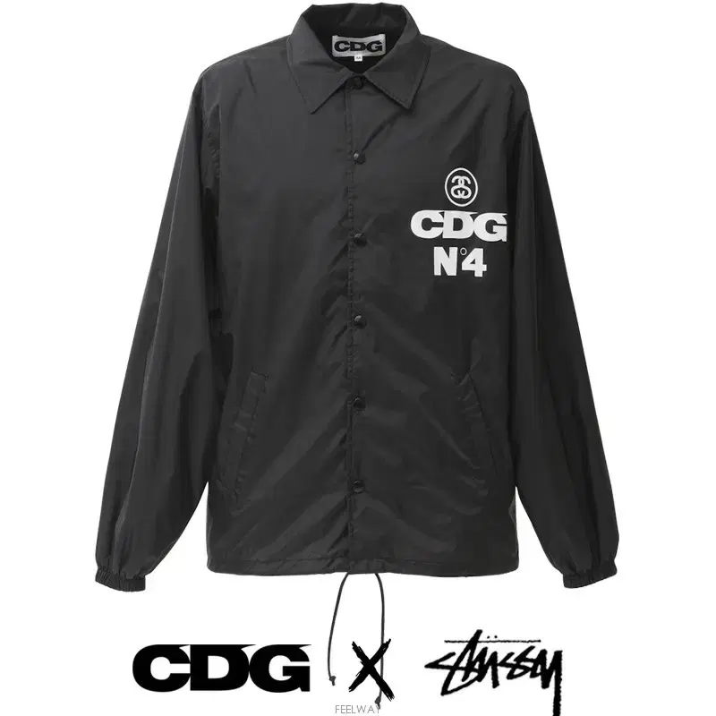 CDG x 스투시 코치 자켓 블랙 L / 슈프림팔라스아이앱폴로