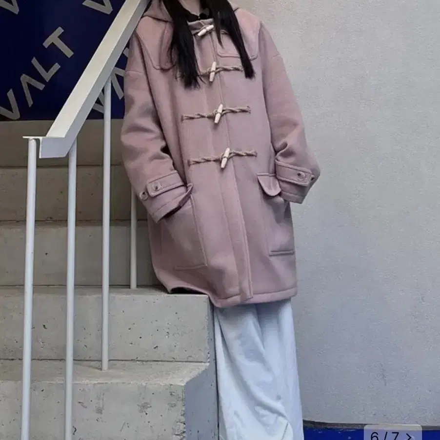 메인부스 Oversized Duffle Coat(PINK) 더플코트 떡볶