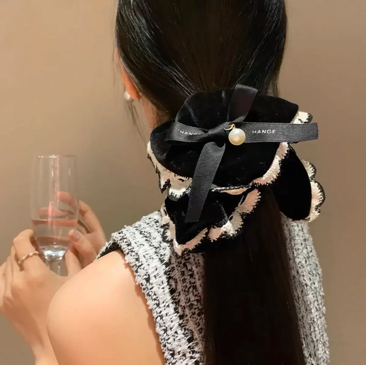 Velvet Black Hair Scrunchie