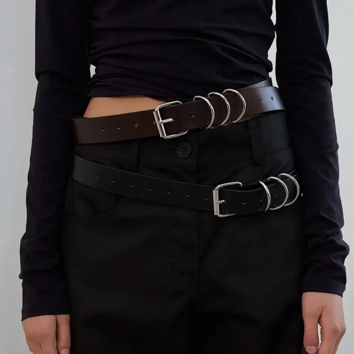 엘씨디씨티엠 SQUARE BUCKLE LEATHER BELT