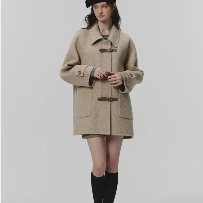 르니나 CAEL handmade wool buckle short coat