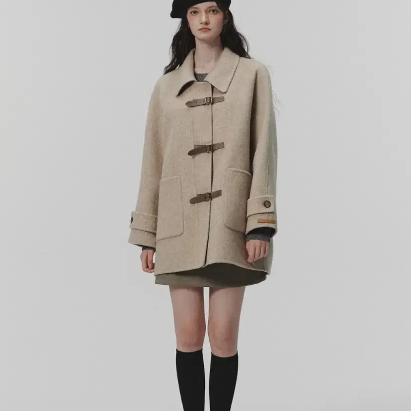 르니나 CAEL handmade wool buckle short coat