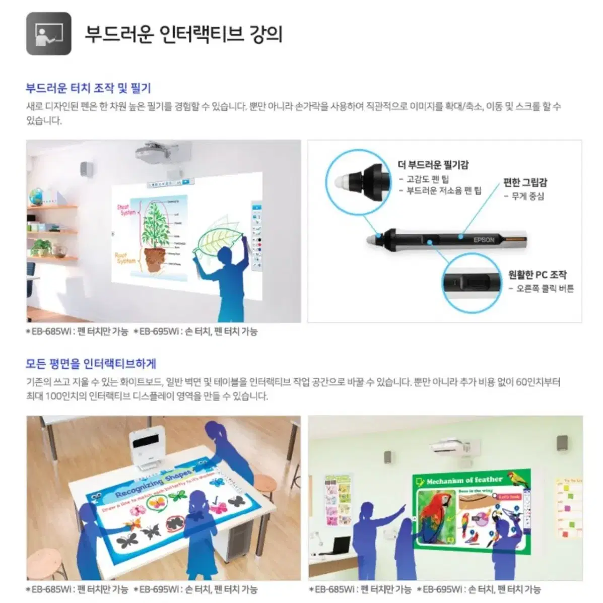 최고급형 초단초점 빔프로젝터 엡슨 EB-695wi