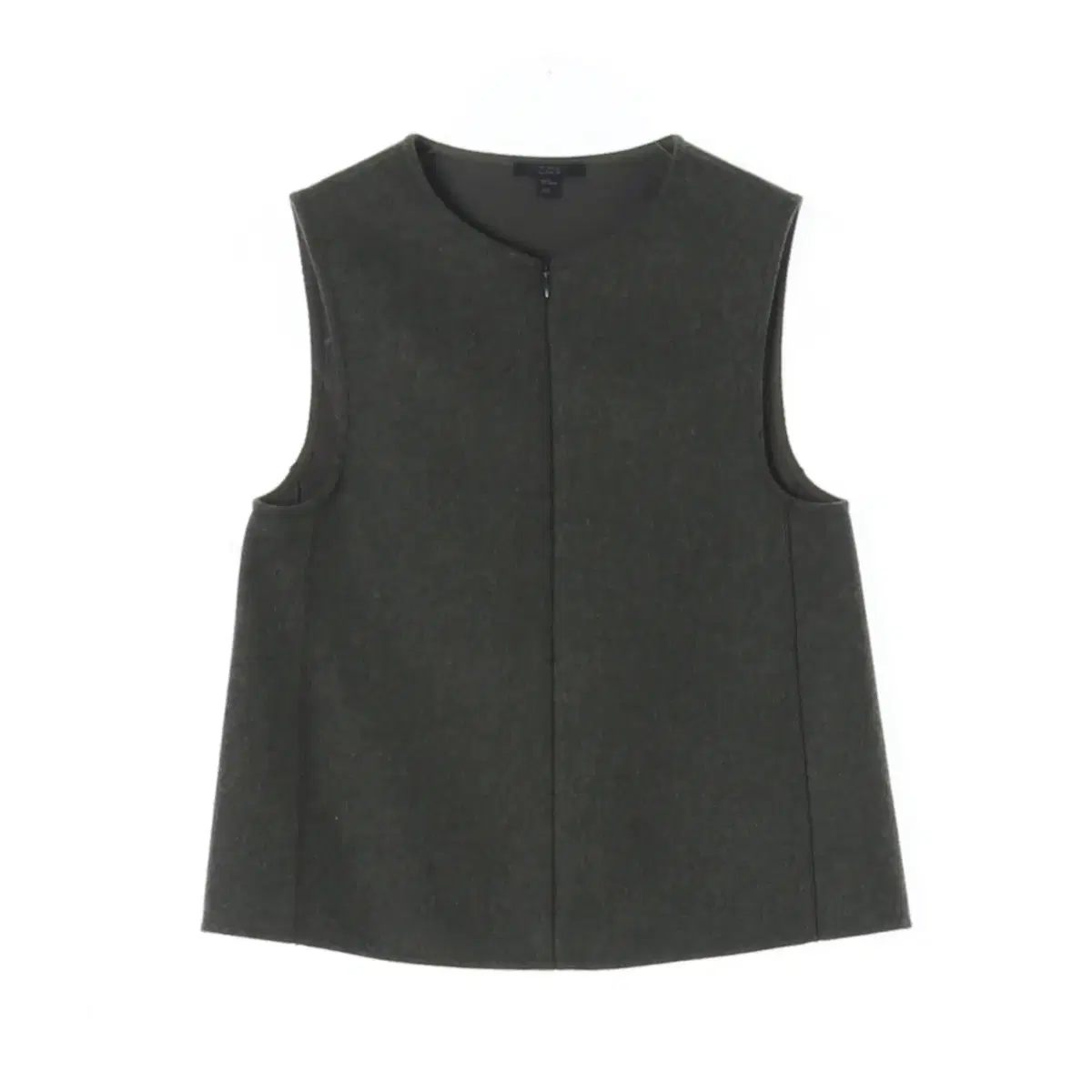 [XS] Course Khaki Wool Coat Vest Zip-up Vest