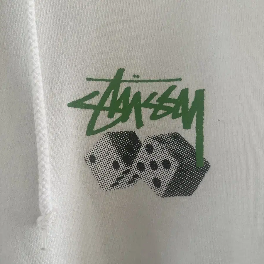 Stussy 스투시 다이스 주사위 후드티 화이트 L 사용감 있음