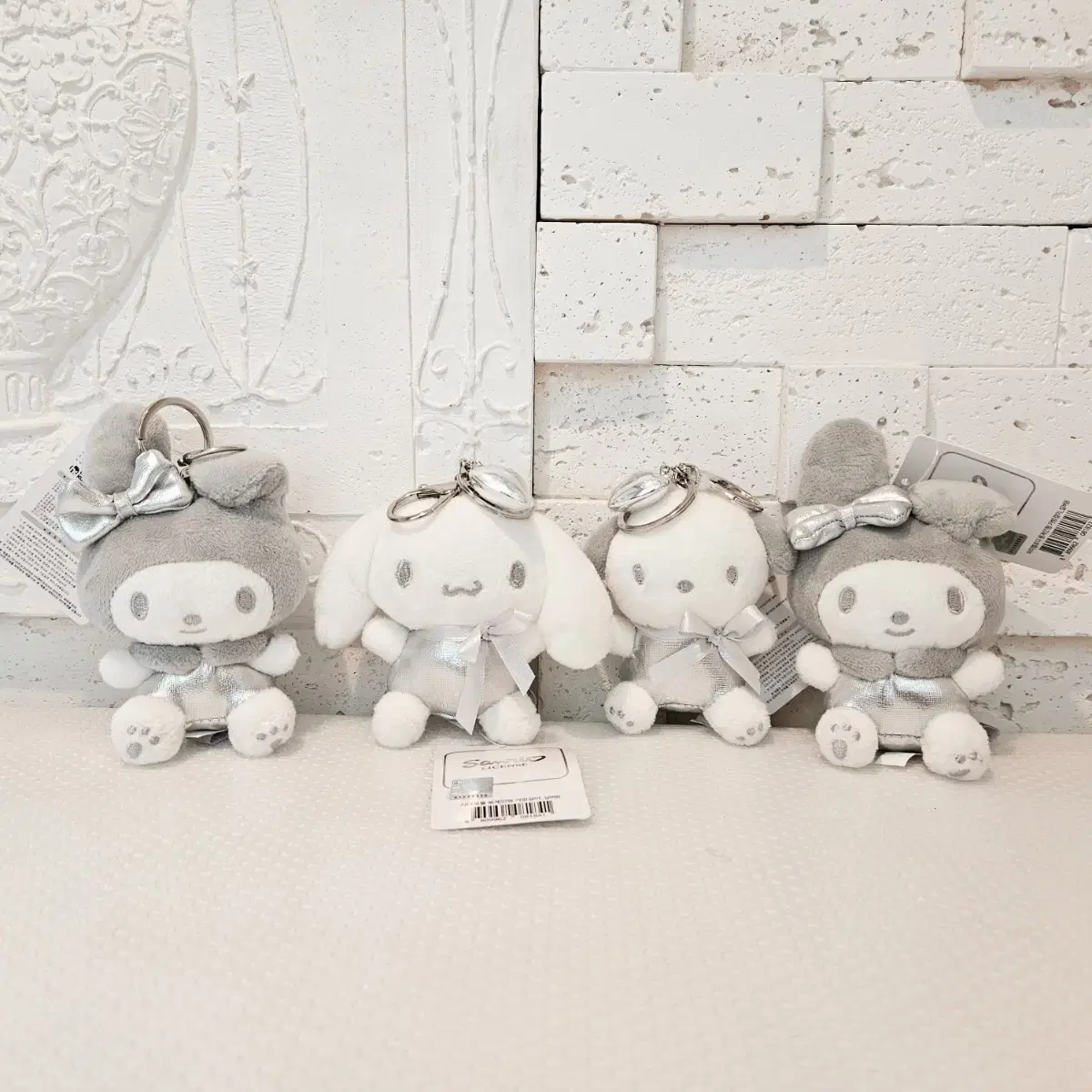 Sanrio Genuine Silver Heart My Melody Pochacco Cinnamoroll keyring Bag Hook Doll