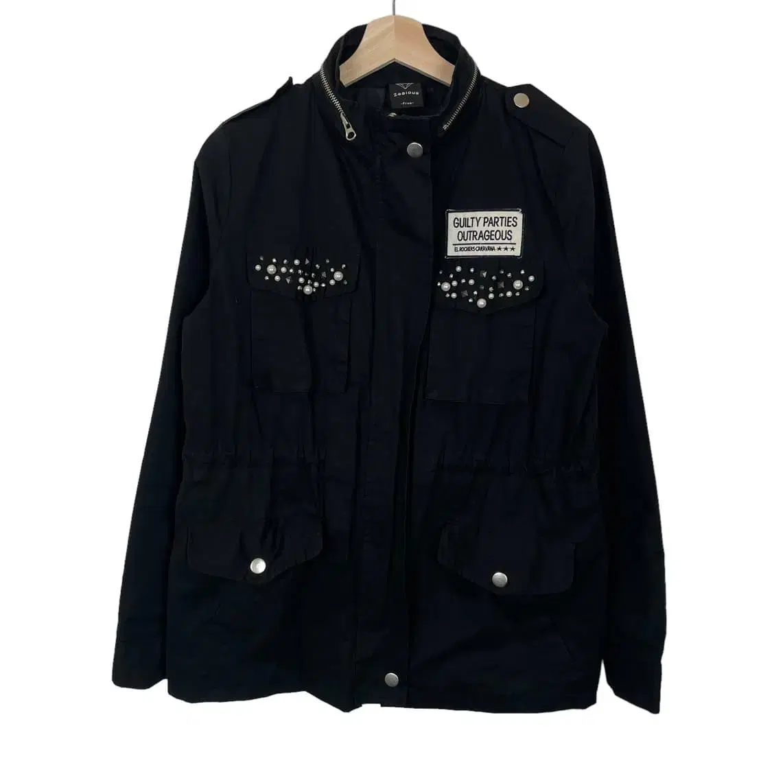 Vintage Cubic Patchwork Black Bomber Jacket